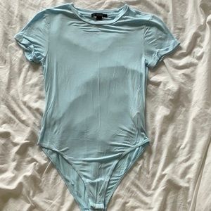 Solid light blue bodysuit